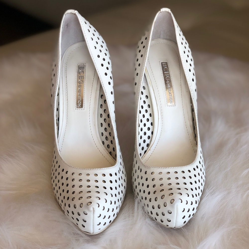 BCBG White Pumps Size 5